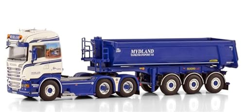 FloZ Für WSI für Scania Streamline Highline 6X4 Half Pipe Kipper Trailer - 3 Achsen für Mydland 1:50 Truck Vorgebautes Modell von FloZ