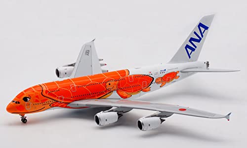 FloZ JC Wings ANA Ka La Livery A380-800 JA383A Orange Sea Turtle 1:200 DIECAST Flugzeug vorgebautes Modell von FloZ