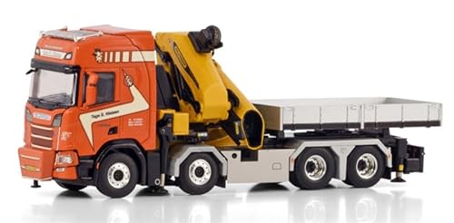 FloZ für WSI für Scania R für Highline CR20H 8X4 mit für PALFINGER PK 135.002 TEC 7 Vorschaltbox + Anhängevorrichtung für Tage E Nielsen 1:50 LKW Vorgebautes Modell von FloZ