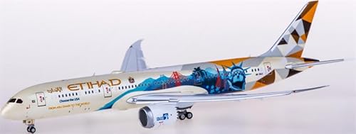 Für JC Wings für Etihad Airways für Boeing 787-9 Dreamliner A6-BLC Choose The USA Flaps Down 1:400 Flugzeug Vorgebautes Modell von FloZ