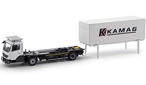Für Mercdes-Benz Atego 815 Anhänger Traktor & für KAMAG Wiesel 6,1 m Container weiß 1/50 Druckguss-Modell fertig Auto LKW von FloZ