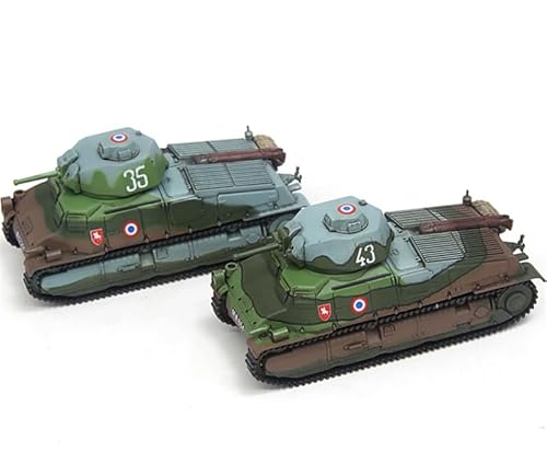 Für S-Model France Somua S35 35+43 4. Kürassier-Regiment, Camouflage, 2 Stück im Set, 1/72 Panzer, vormontiertes Modell von FloZ