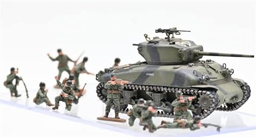 Für US M4A1 (76) W VVSS Sherman France 1944+12 US Soldaten im Zweiten Weltkrieg 1:72 ABS Tank Vorgebautes Modell von FloZ