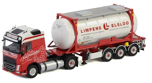 Für WSI für Volvo für FH4 für Globetrotter 4x2 Containeranhänger 3 Achsen + 6 m Tankcontainer für Limpens 1:50 LKW, vormontiertes Modell von FloZ