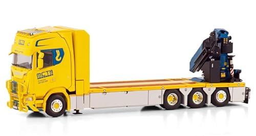 für WSI für Scania S für Highline CS20H 8X4 RIGED Flachbett-LKW mit Ladekran + JIB für MCT-Craning 1:50 LKW vorgebautes Modell von FloZ