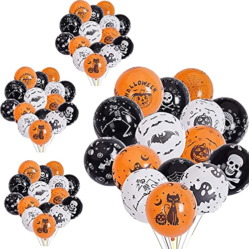 Floatdream 100 Stücke Halloween Deko Ballons, Halloween-Ballons, Kürbisballon, für Verschiedene gruselige Halloween-Partys, Halloween-Geburten, Zauberer, Monster und Jägerhäuser (3 Farben) von Floatdream
