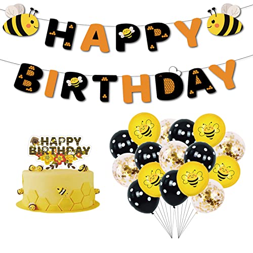 Decorative Birthday Bee, Bumble Bee Birthday Balloons, Insect Bee Foil Balloon Birthday Decoration, Exquisit und lustig, für Bienenparty, Geburtstagsdekoration, Eltern-Kind-Aktivitäten von Floatdream