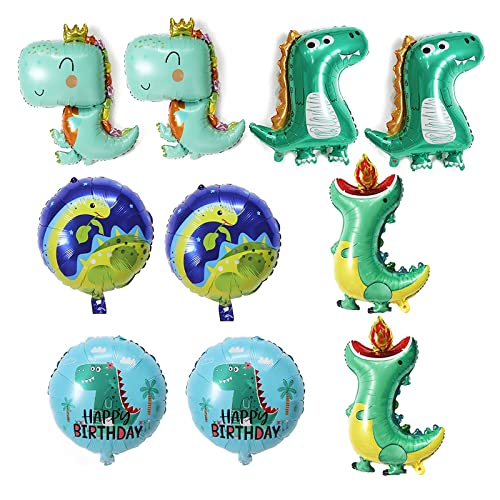 10 Stücke Dino Luftballons, Dinosaurier Folienballons, Folienballon Dinosaurier Party, für in Dinosaurier-Dschungel-Stil, Geburtstagsfeier, Möbeldekoration(Farbe) von Floatdream