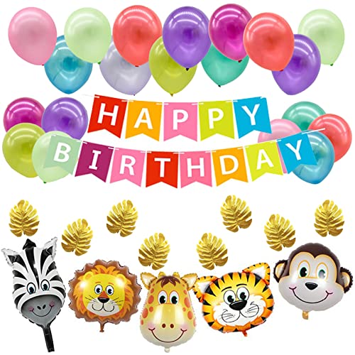 Tiergeburtstags-Party-Set, Tiergeburtstag, Dschungeltierballon, für Freundestreffen, Geburtstagsfeiern, Jubiläen, Dekorationen und Geschäftsaktivitäten verwendet (Mehrfarbig) von Floatdream