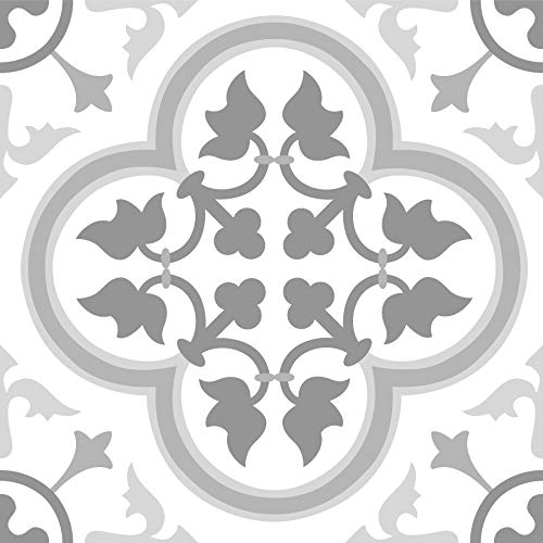 FloorPops FP2953 Remy Bodenfliesen zum Abziehen und Aufkleben, Grau, 30,5 cm L x 30,5 cm B x 0,06 cm T von FloorPops