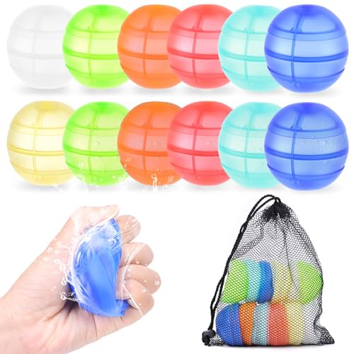 FloralGrace 12 Stück Wasserbomben Wiederverwendbar,7 Farben Wasserspielzeug,Wasserbomben Selbstschließend,Wiederbefüllbare Wasserbomben Magnetisch für Kinder und Erwachsene FloralGrace 12 Stück Wasserbomben Wiederverwendbar,7 Farben Wasserspielzeug,Wasserbomben Selbstschließend,Wiederbefüllbare Wasserbomben Magnetisch für Kinder und Erwachsene von FloralGrace