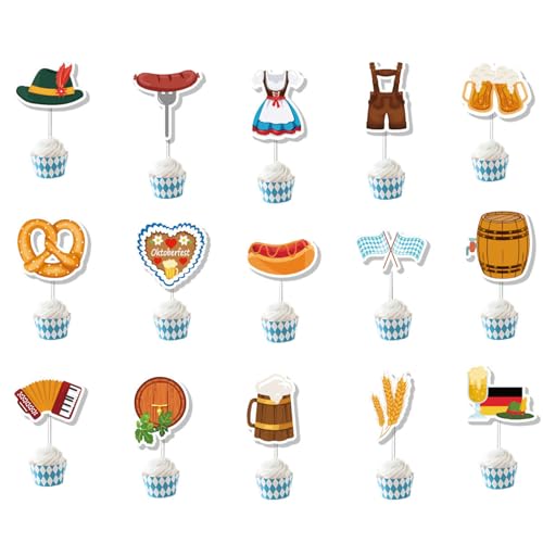 FloralGrace 15 Stück Oktoberfest Tortendeko Cupcake Topper Beer Cookie Bayrisch Deutsches Bierfest Kuchendeko Bayerische Party Dessert Dekorationen Für Party Geburtstagsfeier Hochzeitsfeier FloralGrace 15 Stück Oktoberfest Tortendeko Cupcake Topper Beer Cookie Bayrisch Deutsches Bierfest Kuchendeko Bayerische Party Dessert Dekorationen Für Party Geburtstagsfeier Hochzeitsfeier von FloralGrace