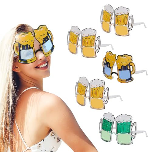 FloralGrace 5 Stück Bier Brille, Party Brille, Bier Sonnenbrille für Oktoberfest, Lustige Partybrillen,Party Sonnenbrillen für Sommer Tropical Hawaiian Pool Beach Party Deko Zubehör FloralGrace 5 Stück Bier Brille, Party Brille, Bier Sonnenbrille für Oktoberfest, Lustige Partybrillen,Party Sonnenbrillen für Sommer Tropical Hawaiian Pool Beach Party Deko Zubehör von FloralGrace