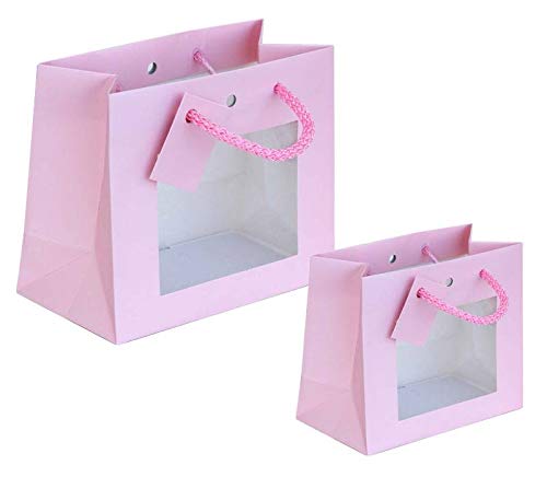 Florio Shoppers Geschenk aus Kunststoff Größe 24 x 19 mit Fenster Farbe Rosa, Mehrfarbig, 8001294857211 von Florio
