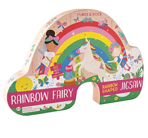Floss & Rock Rainbow Fairy 80-teiliges Puzzlespiel in Regenbogenform von Floss & Rock