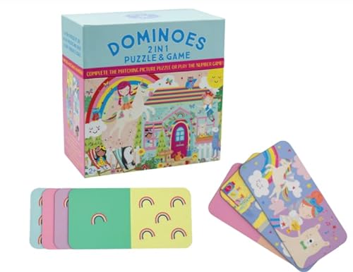 Floss & Rock Rainbow Fairy Kinder-Dominosteine, wendbar, inklusive 28 doppelseitigen Karten, 15 cm von Floss & Rock
