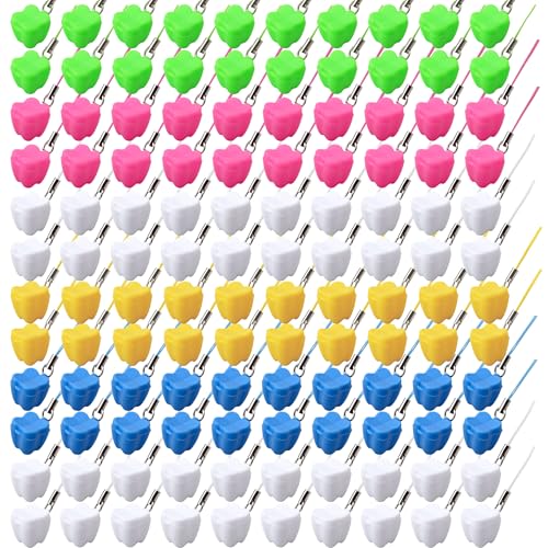 120 Stück Zahnschutz-Halsketten für Kinder, mehrfarbig, Aufbewahrungsbox für verlorene Zähne, Zahnhalter, Halsketten, Behälter für Jungen und Mädchen, Andenken, Zahnarztpraxis, Geschenktüten, 5 Farben von Flotory