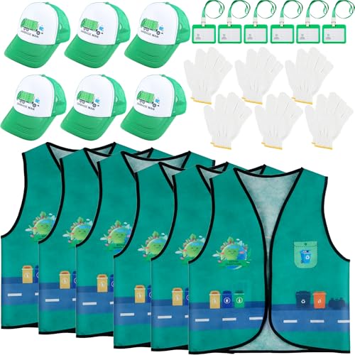 Flotory 24-teiliges Kinder-Müllmanagement-Kostüm, Recycling-Mülleimer, Hut, Handschuhe, Ausweis für Cosplay, Karrieretag Flotory 24-teiliges Kinder-Müllmanagement-Kostüm, Recycling-Mülleimer, Hut, Handschuhe, Ausweis für Cosplay, Karrieretag von Flotory