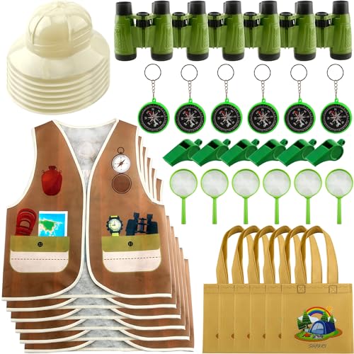 Flotory Das 42-teilige Kinder-Kostüm-Set beinhaltet 6 Westen, 6 Abenteuerhüte, Tragetasche, 6 Ferngläser, 6 Kompass, 6 Pfeifen, 6 Lupen für Jungen, Mädchen, Dschungel, Safari, Halloween Flotory Das 42-teilige Kinder-Kostüm-Set beinhaltet 6 Westen, 6 Abenteuerhüte, Tragetasche, 6 Ferngläser, 6 Kompass, 6 Pfeifen, 6 Lupen für Jungen, Mädchen, Dschungel, Safari, Halloween von Flotory