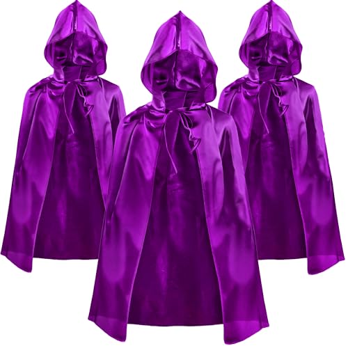 Flotory Halloween-Kostüm-Umhang mit Kapuze, Hexenumhang, Kapuzenparty, Zauberer-Umhang mit Hut für Kinder, Halloween-Party, Verkleiden (Farbset 3) von Flotory