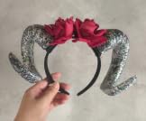 Flovel LED Rosen Hörner Haarreif Leuchtende Gold Silber Haaraccessoires für Halloween und Karneval (silver, Einheitsgröße) von Flovel