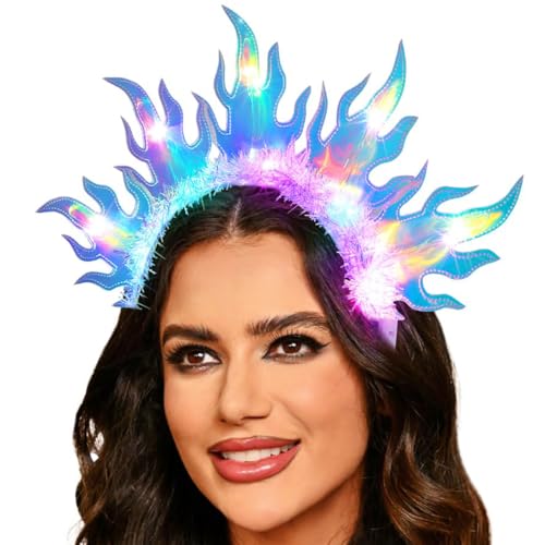 Flovel Haarreifen Mit Beleuchtung LED Flammen Haarschmuck halloween accessoires frauen von Flovel