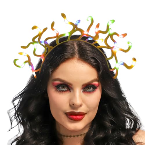Flovel Schlangenkopf Haarreif Ägyptischer Neunkopf Schlangen Haarband Halloween Kostüm-Party-Haarschmuck (Color, ColorEinheitsgröße) von Flovel