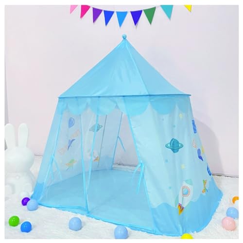 Floving Kinderzelt für drinnen mädchen Spielzelt Haus Junge Haus für Kinder Tipi Zelt für Kinder Pop up Zelt (Blau) von Floving