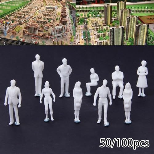Gemischte bemalte Miniaturfiguren-Set für Architekturmodelle und DIY-Projekte (100 Stück) von Floweringbeter