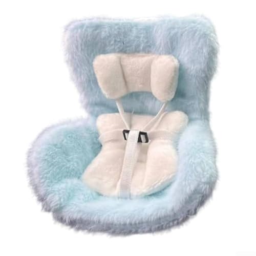Kompakter Puppen-Autositz, Plüsch-Design mit Lüftungsschlitz-Clip für sichere Puppenreise (blau) von Floweringbeter
