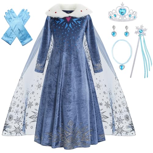 Flowhole Elsa Kostüm Mädchen Prinzessin Elsa Kleid Karneval Langarm mit Zubehör für Mädchen Kinder Cosplay Weihnachten Halloween Geburtstagsfeier Blau01 110 Flowhole Elsa Kostüm Mädchen Prinzessin Elsa Kleid Karneval Langarm mit Zubehör für Mädchen Kinder Cosplay Weihnachten Halloween Geburtstagsfeier Blau01 110 von Flowhole
