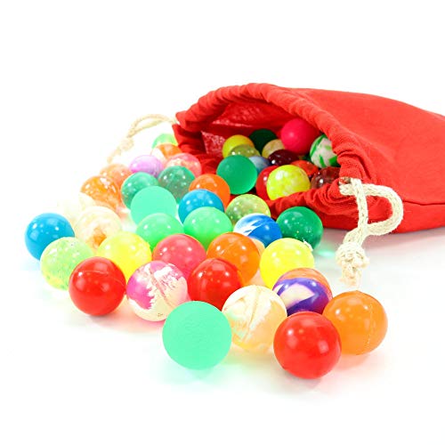 Flummis im Beutel - 100 Flummis im Stoffbeutel - roter Beutel & Bunte Flummis Ø 20 mm Flummis im Beutel - 100 Flummis im Stoffbeutel - roter Beutel & Bunte Flummis Ø 20 mm von Flummix