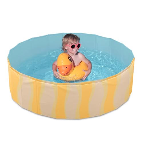 Flur Fester Planschbecken für Kinder, 160 x 30 cm, aus PVC, faltbar mit Rutschfester Unterseite, sicher und einfach zu montieren für den Außenbereich, Muster Sea von Flur