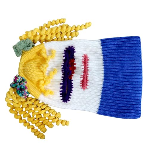 Fluxioxtna Neuheit Clown Caps Fun Strickhut Für Halloween Party Musikfestival Acrylhalscover Party Kostüm Requisiten Kopfbedeckung von Fluxioxtna