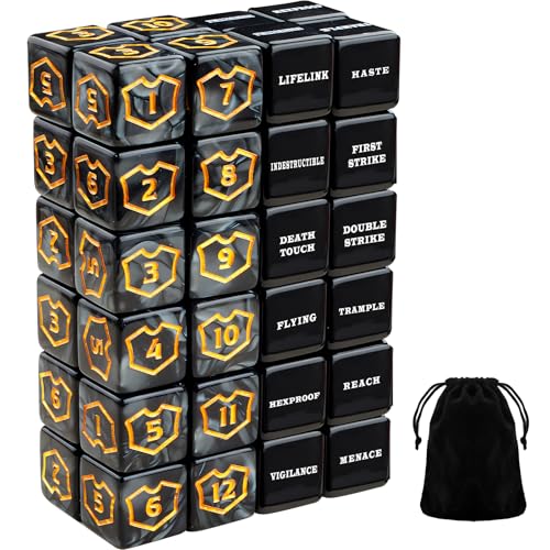 MTG-Zähler, Schlüsselwort-Zähler, Lebenszähler, Würfel, kompatibel mit Magic Card Game Zubehör, CCG Creature Stats (Classic, 48) von Flvdierd