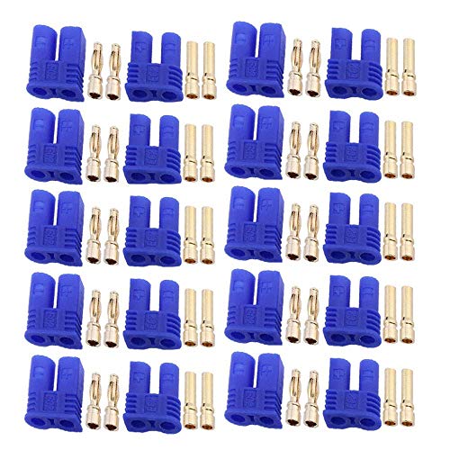 10 Paar männlich weiblich EC2 Verbinder 2,0 mm Gold Bullet Bananen stecker für RC ESC Lipo Batterie Elektro Motor von FLY RC