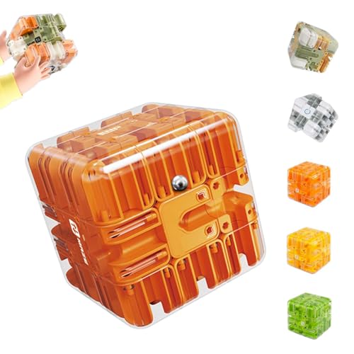Large Labyrinth 3D Puzzle Maze Cube - Engaging Brain Teaser Toy, 3D Cube Maze Puzzle with Tiny Ball, Spatial Logic Thinking Training Toy, Educational Game for Kids and Teenagers (Orange) von FlyShangUgo