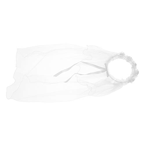 Flybloom Süßes Mädchen Schleier Kinder Spitze Schleier Kranz Kopfschmuck für Geburtstag Hochzeit Prom Party (Weiß) von Flybloom