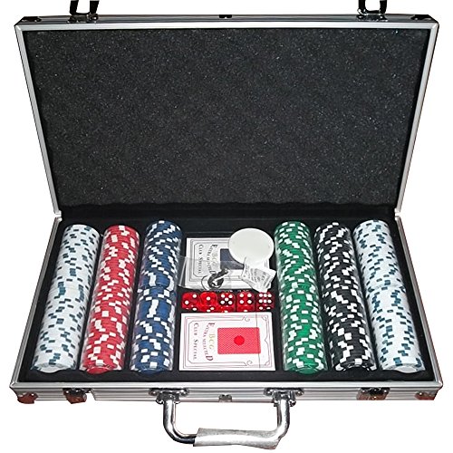 Flyelf Poker-Set mit 300 Chips 5 Würfeln, 2 Kartendecken, 1 Taste des Händlers, 2 Schlüssel von Flyelf