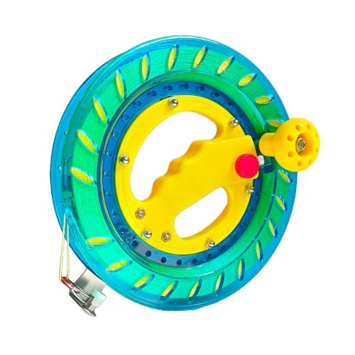 Flying Hoofer Drachenwickler für Erwachsene und Kinder, 20,3 cm Durchmesser, 300 m hohe Festigkeit Schnur mit Verbindungsstück, großer Griff, Sicherheitsschloss (grün) von Flying Hoofer