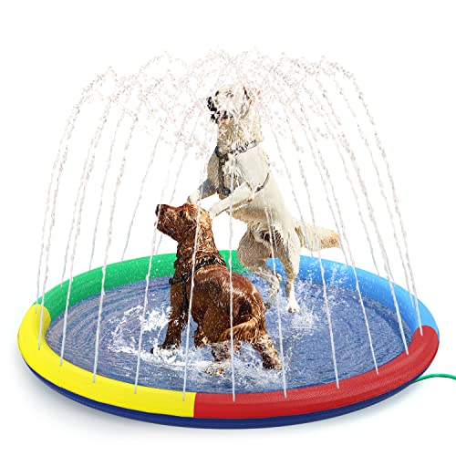 Erfrischendes Splash Sprinkler für Hunde - 170cm Hundepool fur Große Wasserspielzeug - Hund Wasserspielmatte Pool Fontäne Splash Pad Flickwerk Erfrischendes Splash Sprinkler für Hunde - 170cm Hundepool fur Große Wasserspielzeug - Hund Wasserspielmatte Pool Fontäne Splash Pad Flickwerk von Flying Paws