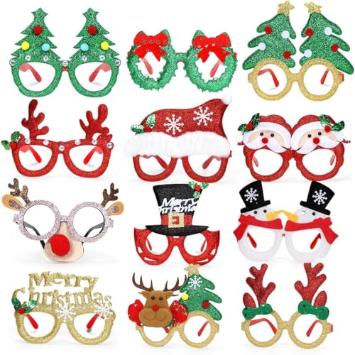 Flying Pottery 12 Stück Weihnachtsbrillen (Mehrfarbig) von Flying Pottery