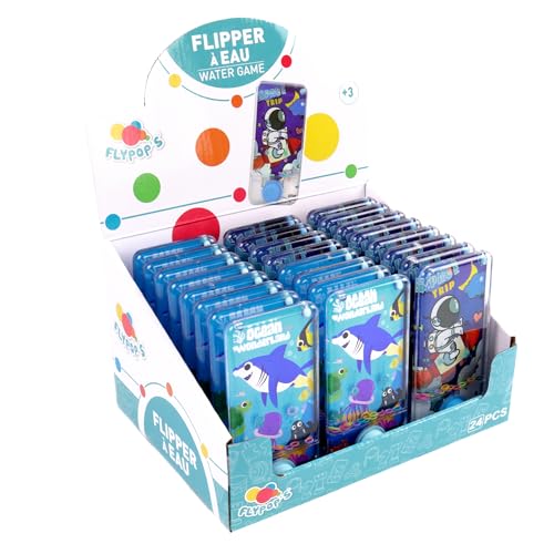 FLYPOP'S - Wasserflipper - Geschicklichkeitsspiel - 031842 - Zufallsmodell - Kunststoff - Kind - Erwachsener - Vintage-Spiel - 90er Jahre - Geburtstag - Labyrinth - 14 cm x 7 cm - Ab 3 Jahren von Flypop's
