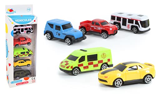FLYPOP'S - Kleine Autos - Mini Fahrzeug - 028991LIN - Mehrfarbig - Metall - Freilauf Fahrzeug - Miniatur - Rennen - Kinder Spielzeug - 7 cm x 3 cm - Ab 3 Jahren von Flypop's