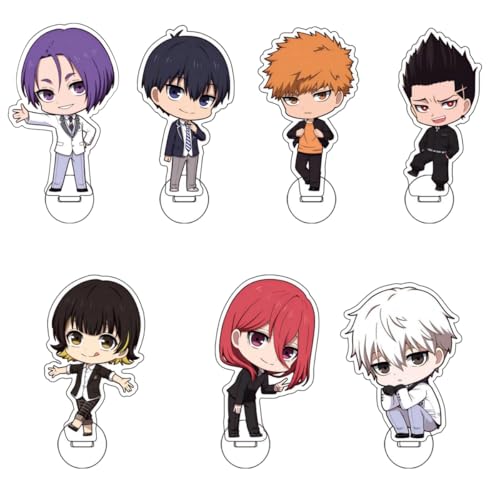 Flyshun Bachira Meguru Figur Multi Stück Set Acryl Stehend Spiel Charaktere Acryl Ornamente Stand Modell, Tisch Dekoration, Anime Sammlungen Peripherie (7 Stück) von Flyshun