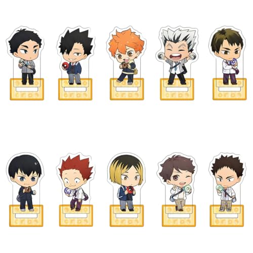 Flyshun Hinata Shoyo Figur Multi Stück Set Acryl Stehend Spiel Charaktere Acryl Ornamente Stand Modell, Tisch Dekoration, Anime Sammlungen Peripherie (10 Stück) von Flyshun