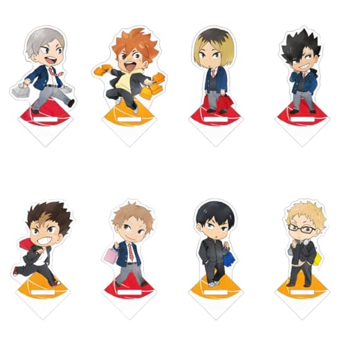 Flyshun Hinata Shoyo Figur Multi Stück Set Acryl Stehend Spiel Charaktere Acryl Ornamente Stand Modell, Tisch Dekoration, Anime Sammlungen Peripherie (8 Stück) von Flyshun