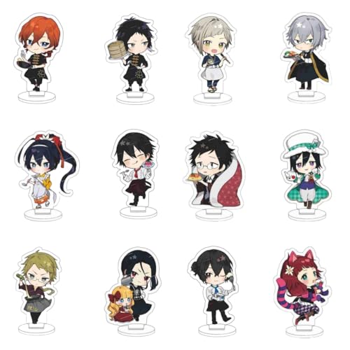 Flyshun dazai osamu Figur Multi Stück Set Acryl Stehend Spiel Charaktere Acryl Ornamente Stand Modell, Tisch Dekoration, Anime Sammlungen Peripherie (12 Stück) von Flyshun