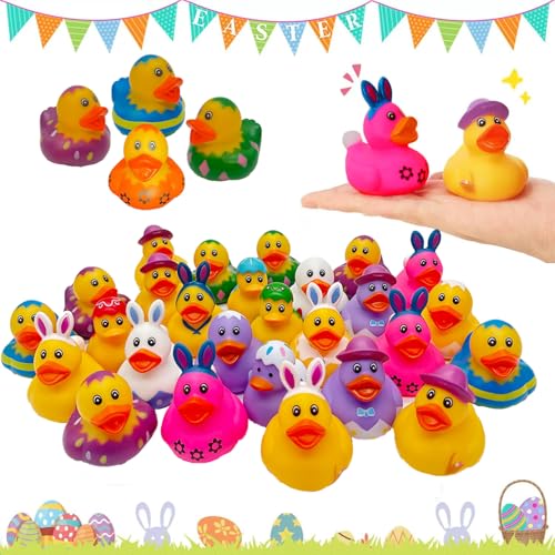 Set mit 20 Mini-Enten aus Gummi, Badespielzeug, Gummi, zufällige Verteilung, Osterhase, Entenfiguren für Aquarium, Garten, Landschaft, Puppenhaus Set mit 20 Mini-Enten aus Gummi, Badespielzeug, Gummi, zufällige Verteilung, Osterhase, Entenfiguren für Aquarium, Garten, Landschaft, Puppenhaus von Fmarche