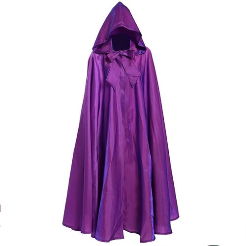 Umhang mit Kapuze, Poncho, Gothic, mittelalterliche Kleidung, Mantel, Herren, für Cosplay, Halloween, Maskerade, venezianische Abende (Violett, XL (176-180 cm) von Fmarche